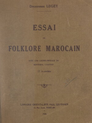 cover image of Essai de folklore marocain